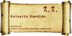 Kolovits Kandida névjegykártya